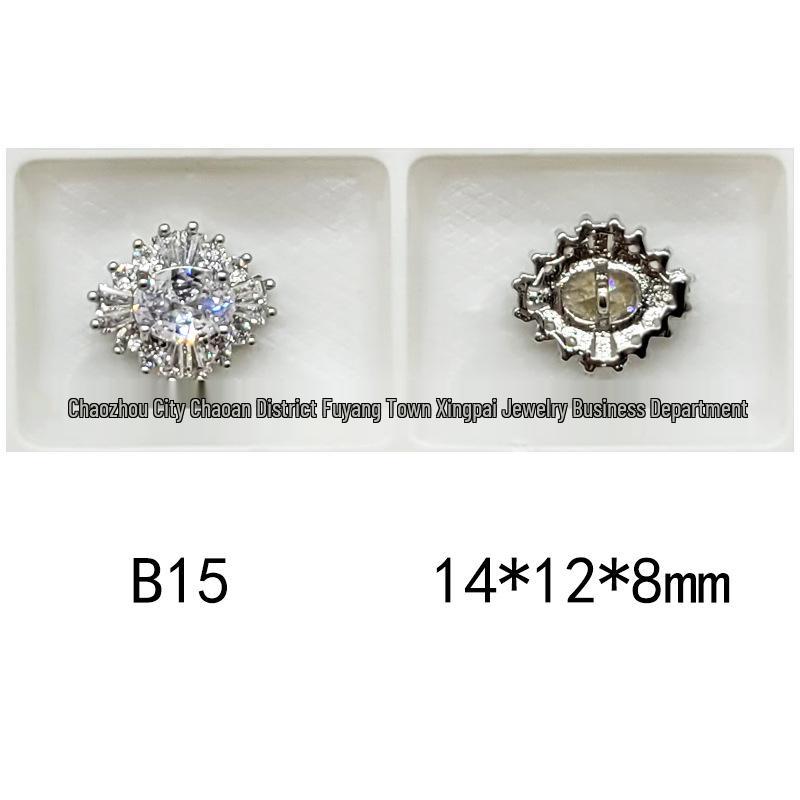 Mixed Color Pavé Zirconia Decorative Metal Button