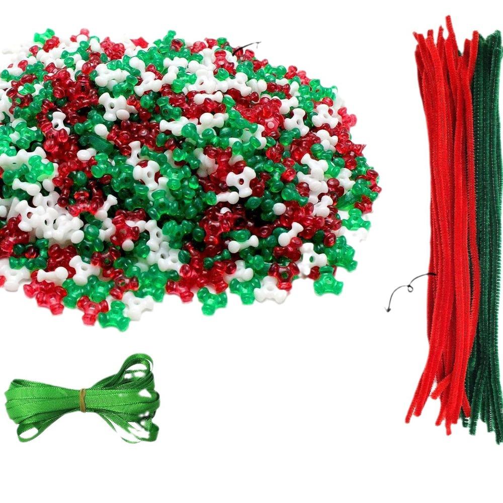 

530-1570 шт./пакет Рождественский набор украшений из бисера своими руками для рождественского карнавала, новогодней вечеринки, подарка, украшения для детского сада, подарка детям