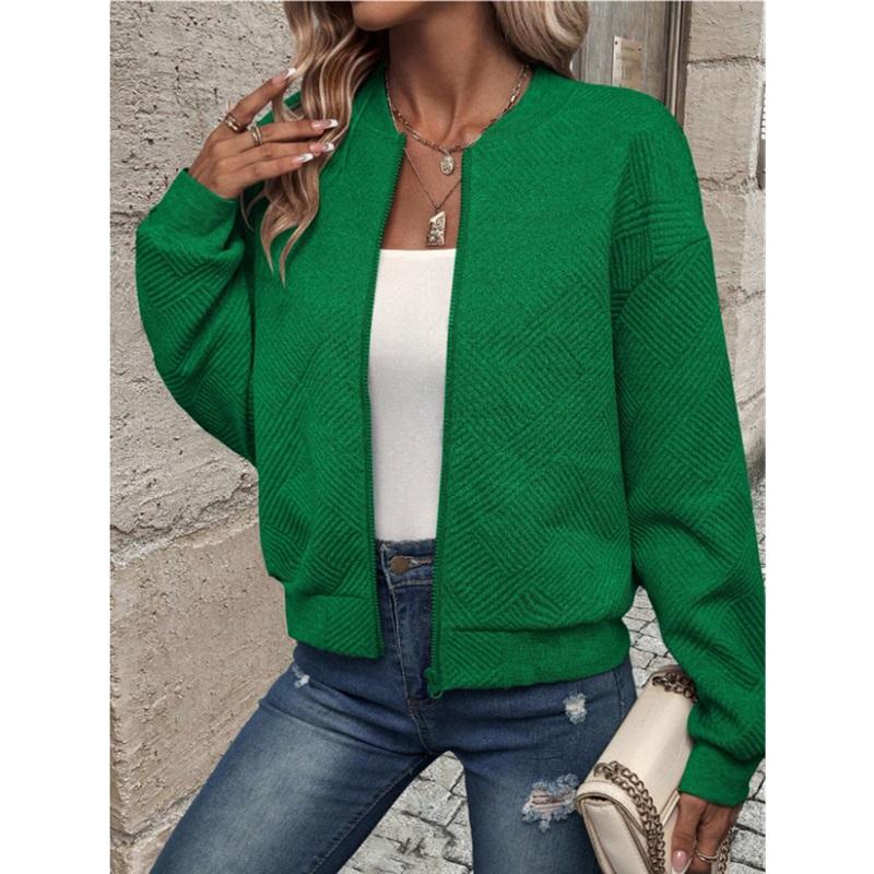 Ladies' Casual Stand Up Collar Zipper Jacket