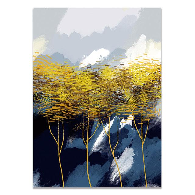 

Украшение в скандинавском стиле, абстрактное желтое дерево, холст, живопись, постеры и принты, пейзажные картины для декора стен гостиной 21cm×30cm NoFrame