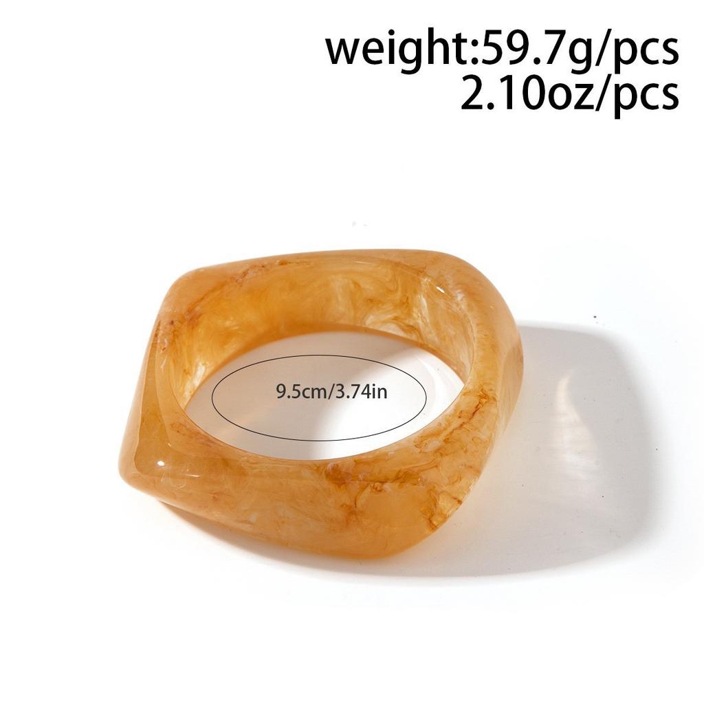 Able Exaggerated Unconventional Irregular Bangle Bracelet - Geometric Resin Design for Versatile Style
