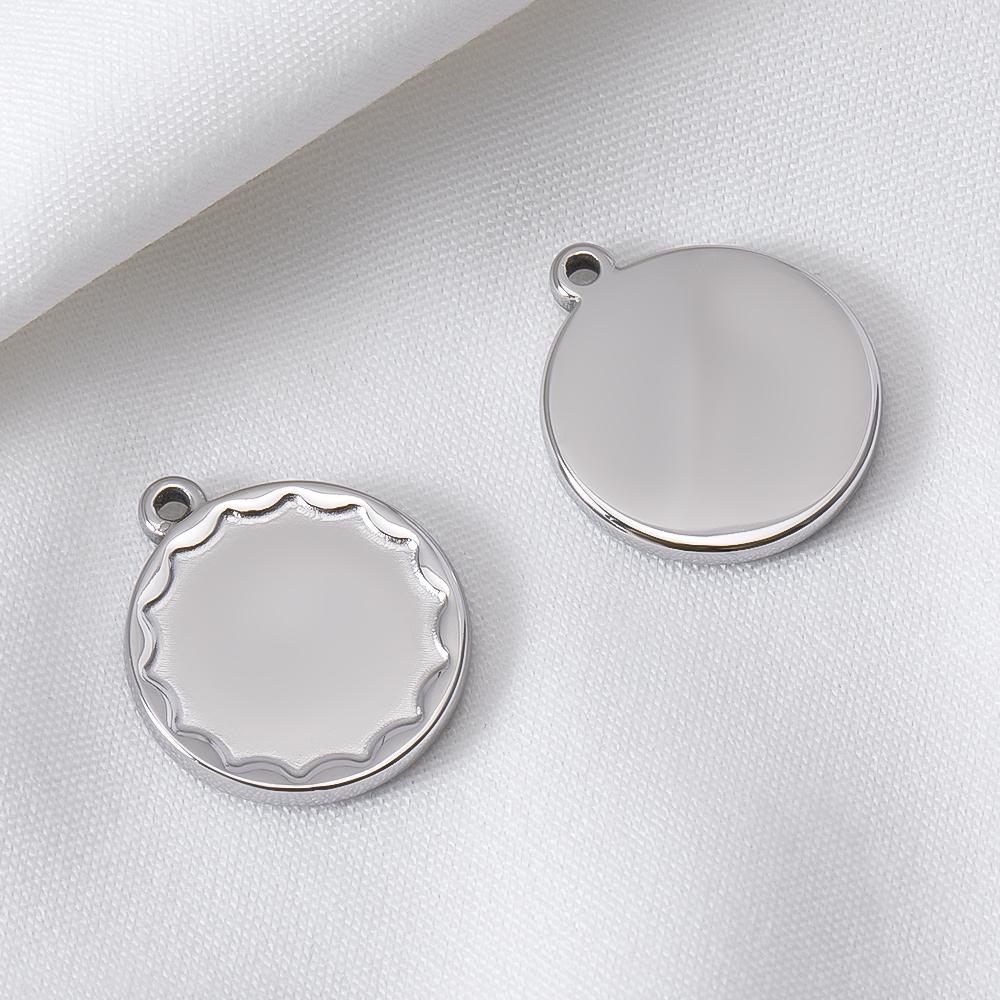5 pièces Acier Inoxydable 18K Cadres Lune Ovale Bezels Vides Base Pendentif Cœur Géométrique Charme Boucle d'Oreille Fabrication de Bijoux