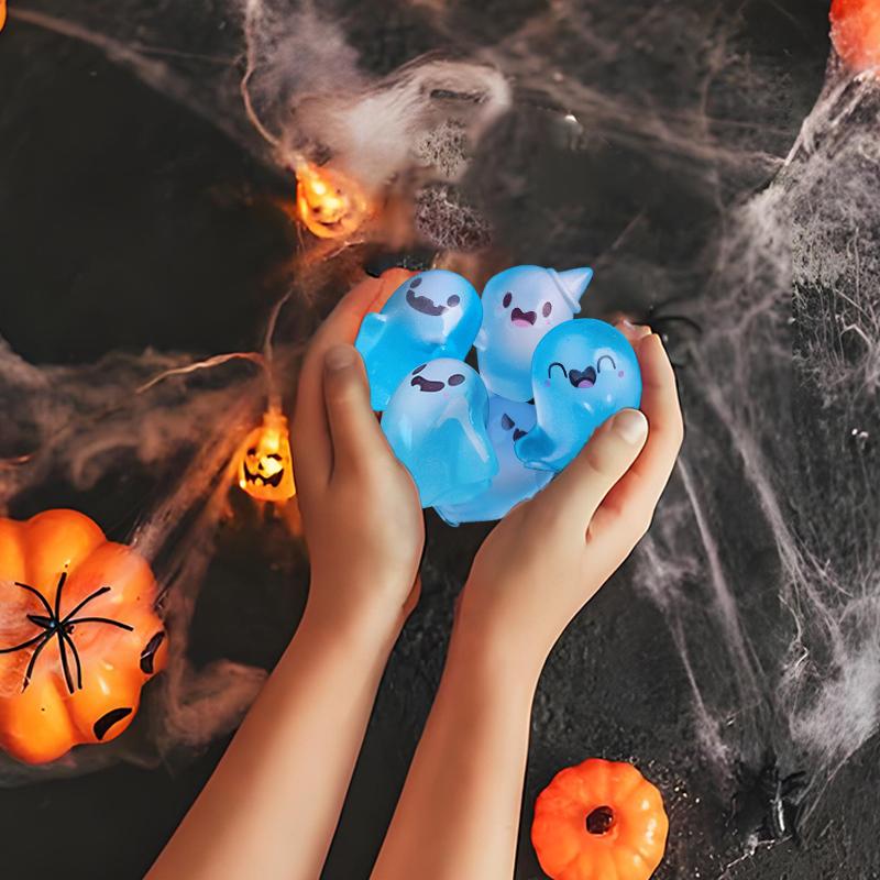 1/6PCS Glow In The Dark Mini Ghost Figures, Luminous Ghost Miniature Resin Figurines, Cute Ghosts Figure Garden Decor