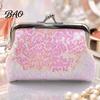 Compact Change Purse Women Coin Purse, with Metal Hinge And Kiss-lock Design, Lightweight Portable Small Wallet Mini Wallet, Sequined Glitter Vintage