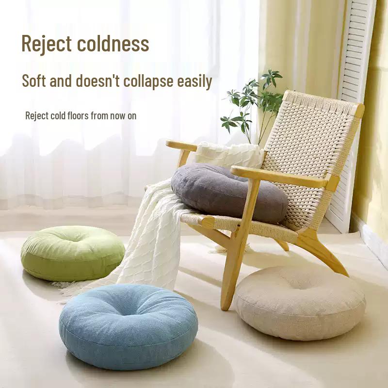Changbaosen Round Cotton Linen Tatami Floor Cushion