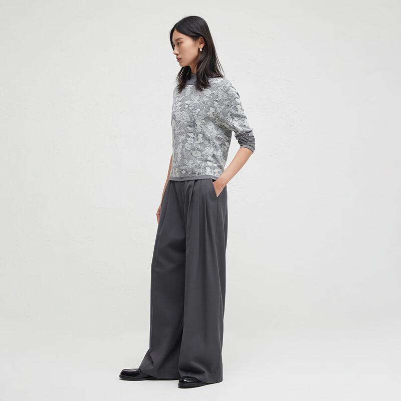 Women's Short Sleeve Jacquard Wool Knit Top