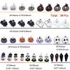 2 Pcs Halloween Charms Pendants Assorted Gold Black Plated Enamel Pumpkin Ghost Clown Wizard Hat Halloween Charms for Jewelry