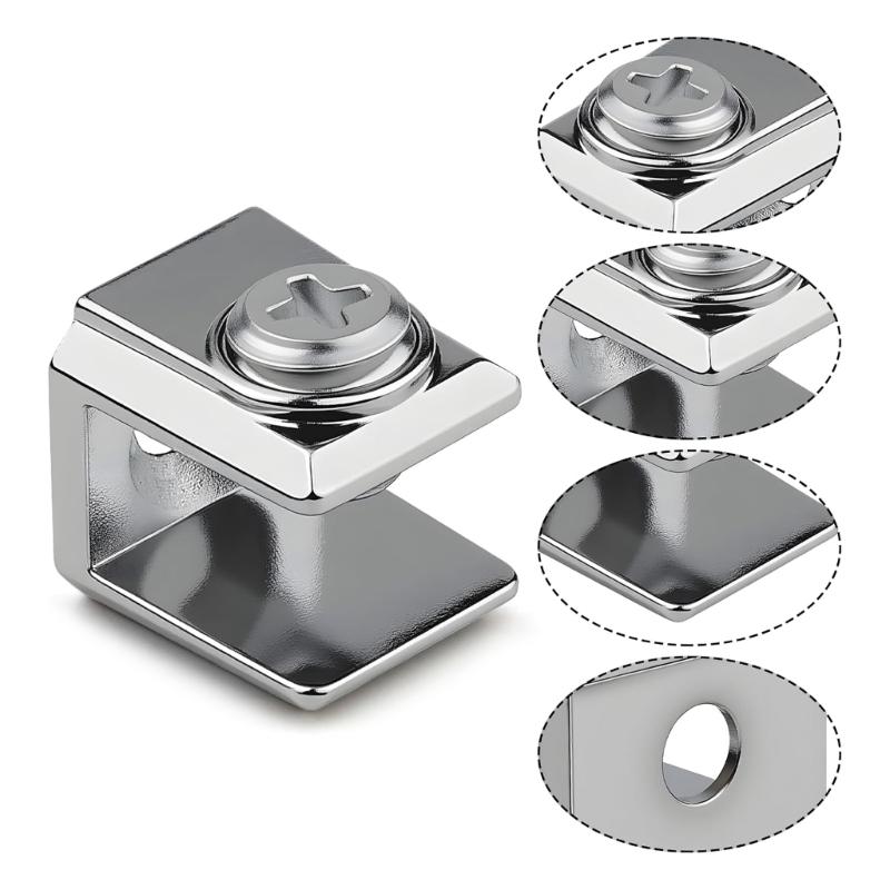 20 Pezzi Clip per Vetro Staffa per Vetro in Acciaio Inossidabile Morsetto per Pannello da 3-8mm Fissaggio Sicuro Bagno Cucina Installazione