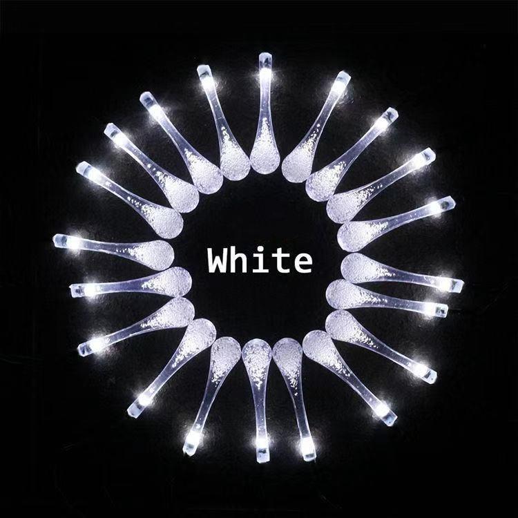 

12M 100 светодиодных солнечных гирлянд, уличные водонепроницаемые капли воды, электрические бусины, светильник для садовой вечеринки, цветной 083 3.5m 10 bulbs белый