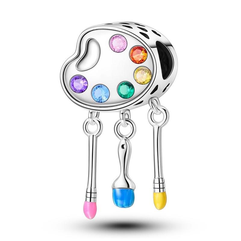 Charms Plata De Ley 925 Evil Blue Eyes Silver Sun Star Elk Dinosaur Flower Charm Women Anniversary DIY Jewelry