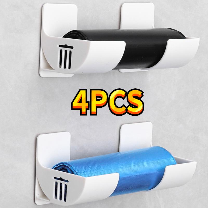 

2/4PCS Self-adhesive Shelf No Punching Wall Mounted Shelf Kitchen Garbage Bag Storage Hook Multipurpose Hanging Rack Organizer white-1pcs