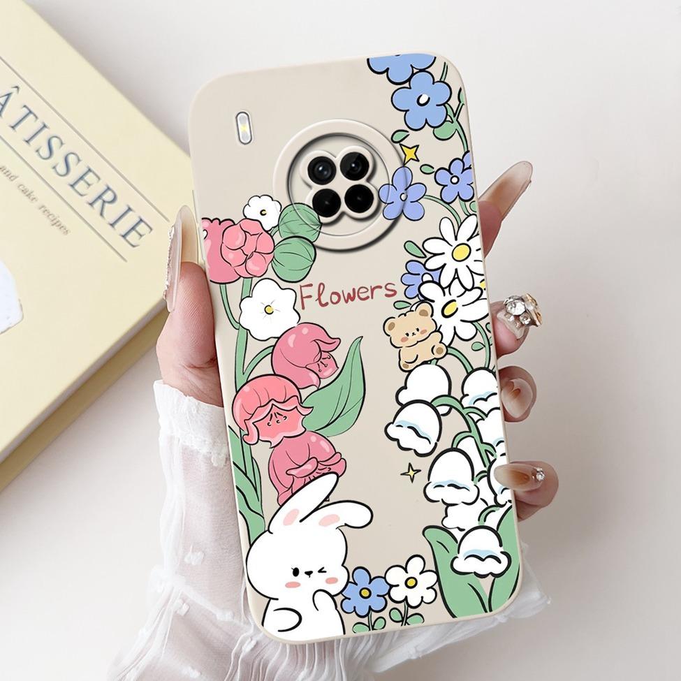 For Huawei Y9a Case Fashion Cute Cartoon Luxury Flowers Silicone Back Cover For Huawei Y9a Phone Case Shockproof Bumper FRL-L22