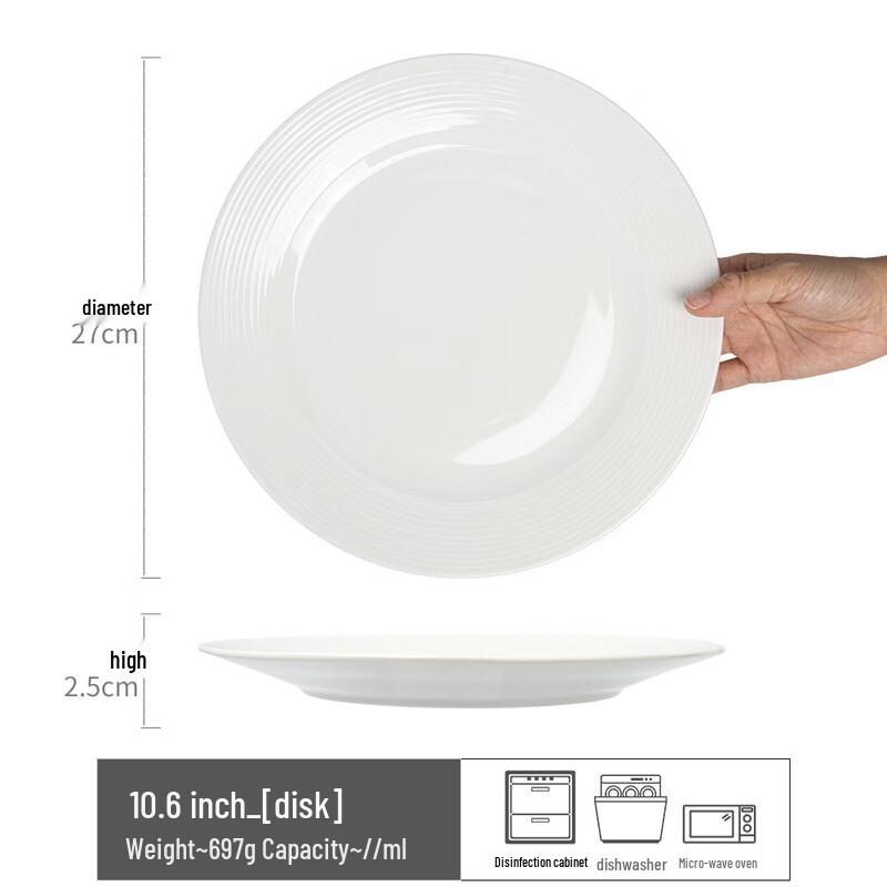 Linpan Threaded Ceramic Dinner Plate