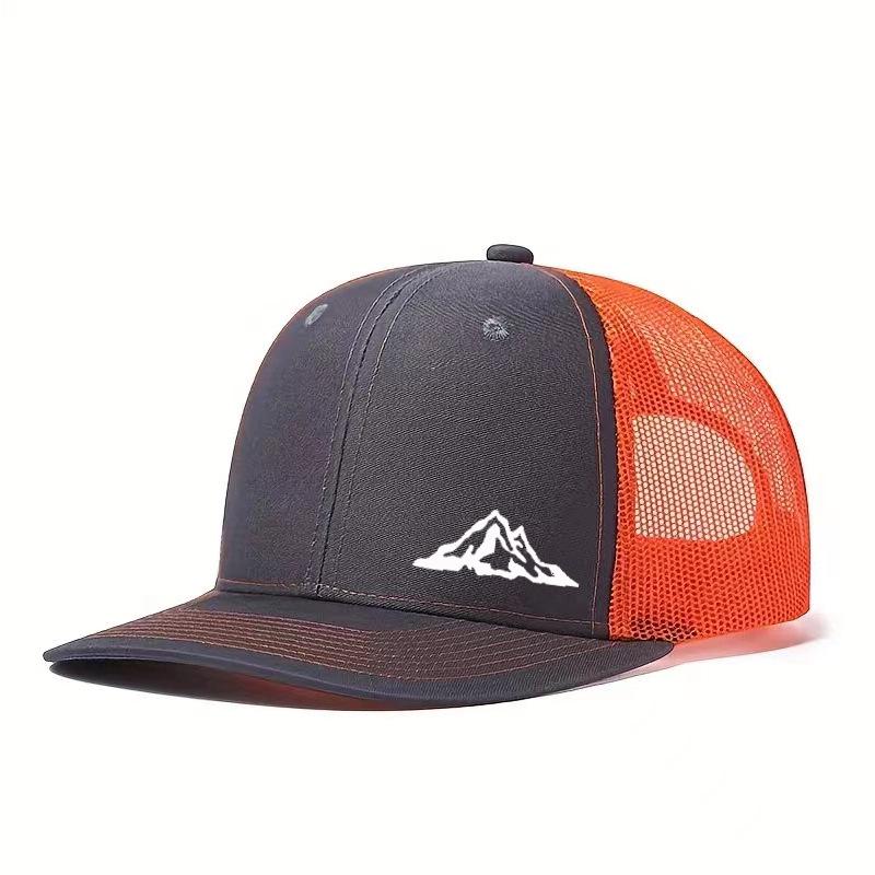 Casquette de camionneur créative avec vue sur la montagne: Casquette en Mesh Courbée à Séchage Rapide pour Homme