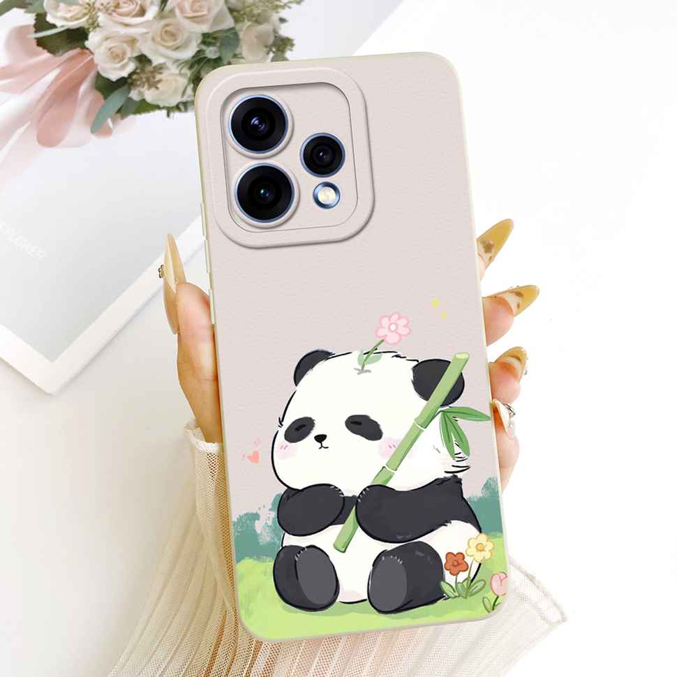 For Oppo Reno15 5G Case CPH2825 ilicone Back Cover For Oppo Reno 15C Reno15c 5G Cute Panda Cartoon Phone Cases Shockproof