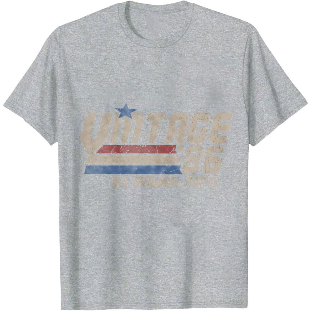 Vintage 86 All Original Parts Summer Men TShirt Retro American Style Casual Wear For Birthday Gift For Him