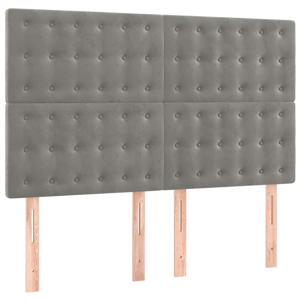 vidaXL Kopfteil Hellgrau 144x5x118/128 cm Samt