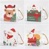 5Pcs Santa Claus Gifts Wrap Handbag Cartoon Christmas Tote Bags Xmas Decoration Clear PVC Bag  Candy