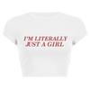 New European and American Spice Girls alphabet-printed navel top summer round neck pullover slim shoulder sleeves short T-shirt