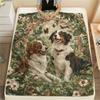 Two Australian Shepherds,pattern Flannel Blanket, High quality Comfortable for All Seasons, Home Decor, Warmth and Comfort, Perfect for Gifts.