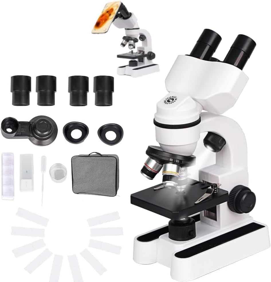 Microscope Suitable for Elementary School and Junior High and High School Popular for Independent Research and Adult Includes Japanese 40X-3200X,