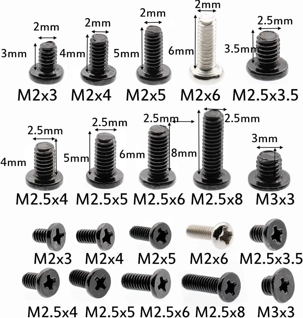 M2 M2.5 M3 Screw Set, Laptop Screw Kit for Repair Computer  Electronic IBM HP Dell Lenovo Samsung Sony Toshiba Gateway Acer