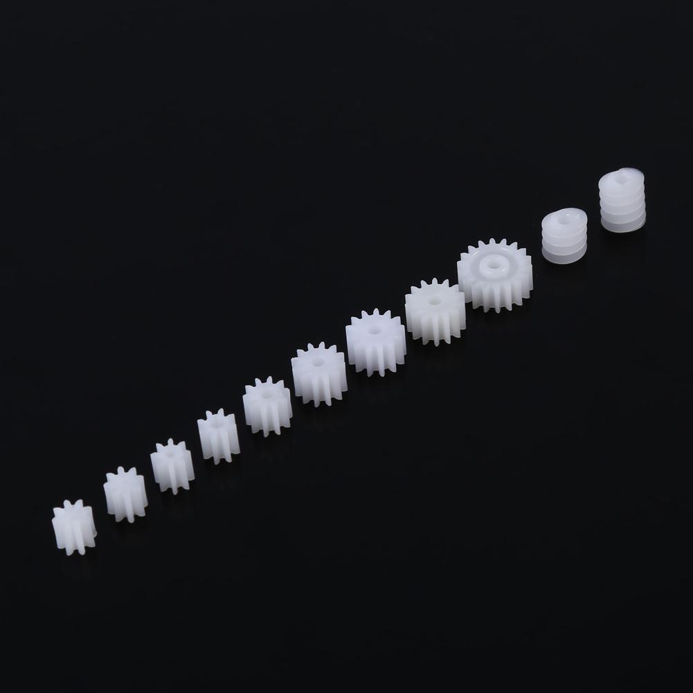 11 stk Plast Spindel Snekkehjul for Fly Bil Lastebil Modell Robotmotor Aksel
