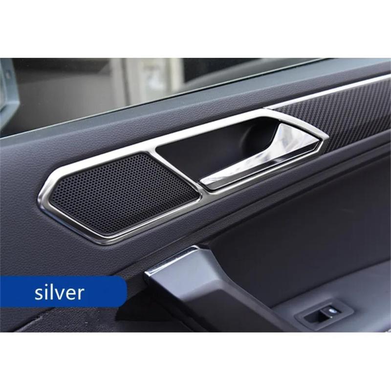 Car Upgrade For VW Tiguan MK2 2016-2018 4Pcs Door Handle Bowl Frame Trim Sticker Covers ABS Chrome Car Accessories