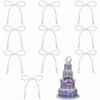 10Pcs Pearl Bow Cake Decoration, White Imitation Pearl Bow Cupcake Toppers Coquette Party Flower Wrapping Decorations