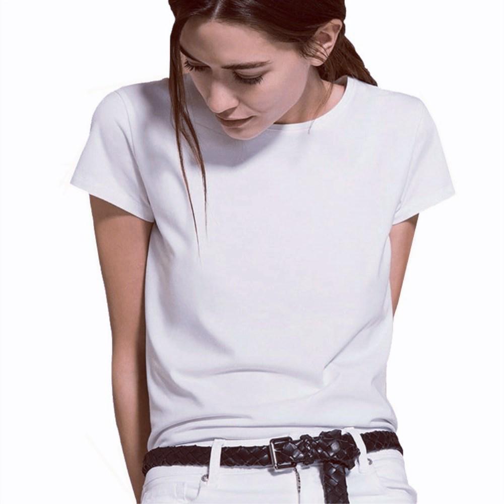 Summer Europe And The United States Women's Fashion Women's Solid Color T-shirt Short-sleeved