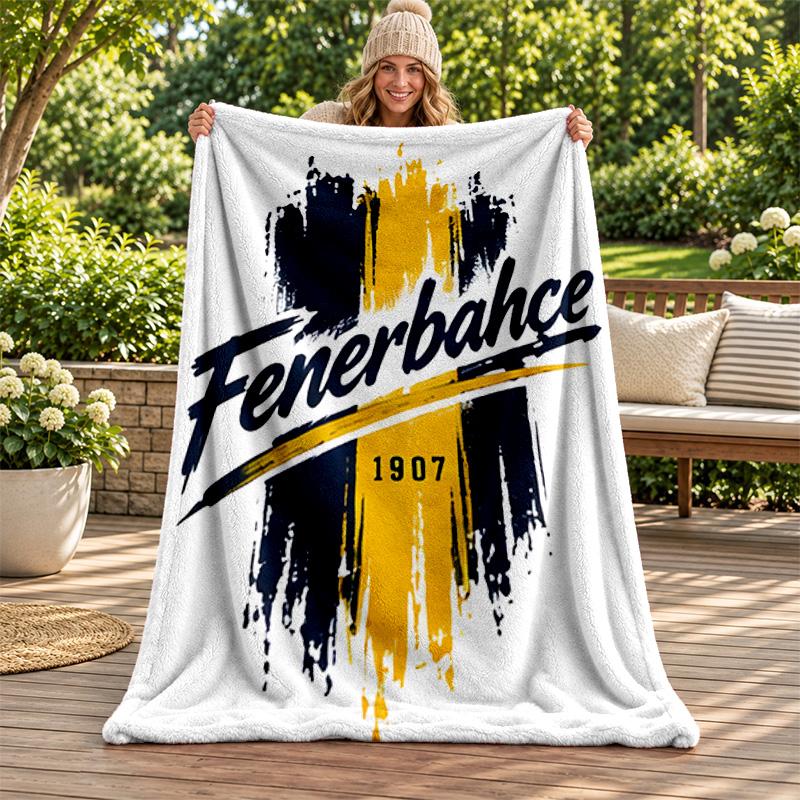 Fenerbahce Blanket Flannel Blanket Soft Cozy Plush Throw for Sofa Bed Lightweight Home Decoration Gifts for Christmas Various Holidays
