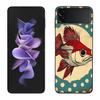 Pop Art Drawing Ideas Fish Phone Case For Samsung Z Flip 7 6 5G Galaxy Z Flip 5 4 3 Black Hard Cell Cover Luxury PC Shell Coque