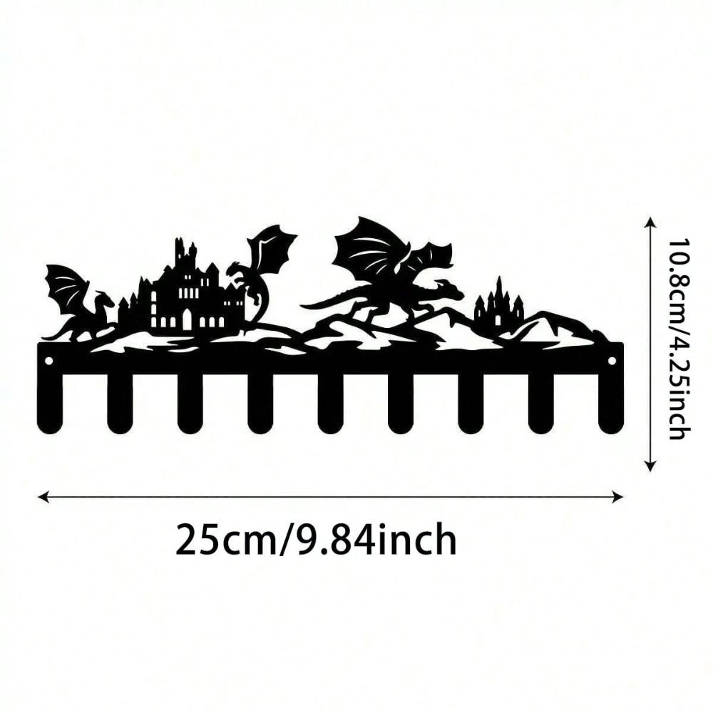 Castle Dragon Key Hanger Durable Metal Space Saving Design Modern Hallway Decor Housewarming Gift