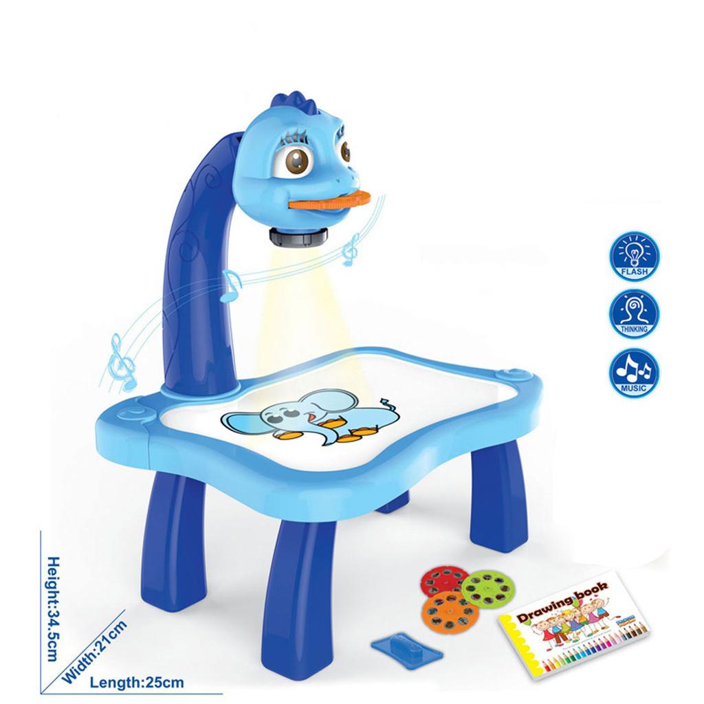 Child Smart Projector Desk With Light & Music Learning Painting Machine Toy