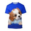 3D Puppy Dog Printed T-shirty Men Oversized Baggy Cavalier King Charles Spaniel Graphic T Shirts Streetwear Cute Clothes