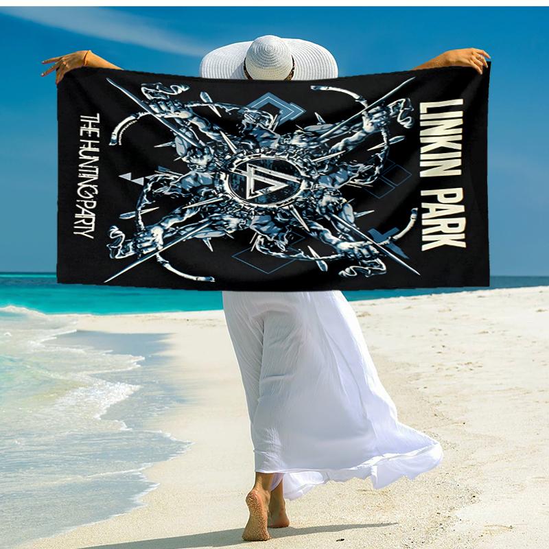 1pc Linkin Park1 Beach Towel, Comfortable and Thick, and Swimming/Bath/Picnic/Camping Towel, Suitable for Seaside Beaches