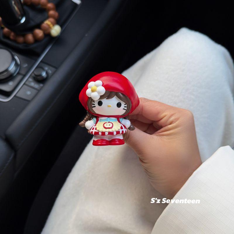 Cute Little Red Riding Hood Hello Kitty Car Air Vent Decoration Ornament Car Interior Fragrance Diffuser Stone Light Scent