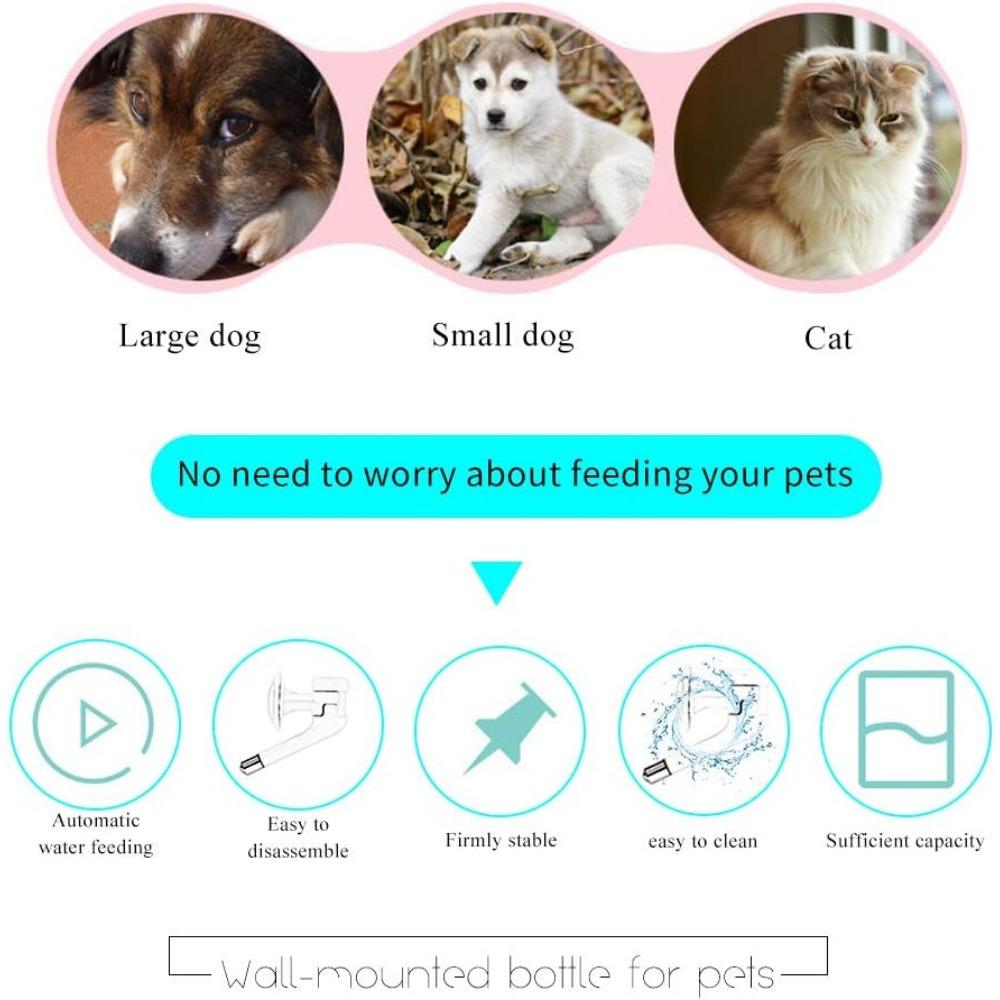 Sticlă Dispenser Apă Animale de Companie Hamster Cușcă Hrănitor Agățat Cap Apă Inox pentru Câine Pisică Iepure Sticlă Set Hrănire Apă