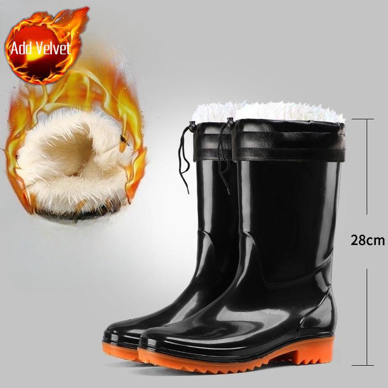 Wear to Work Half High Men's Rain Boots Lightweight Without Lacing Galoshes for City Mud Fishing Water Wear-resistant Male Shoes
