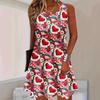 Abito estivo da donna senza maniche con stampa 3D Moda Versatile Traspirante Tendenza Casual