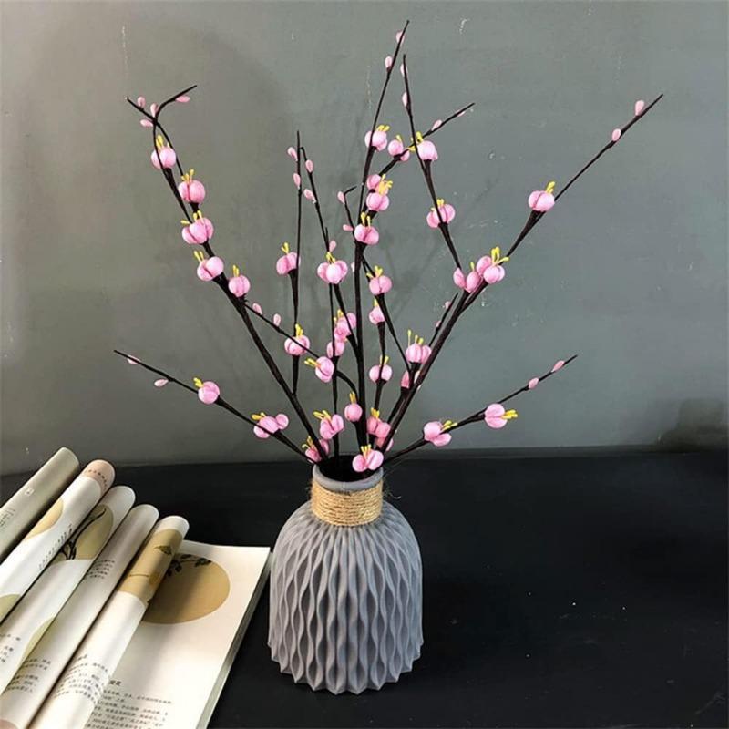 Plastic Vase-Simple, Elegant and Beautiful,Suitable for Family Living Room Office Flower Arrangement(White, Beige, Grey, Pink)