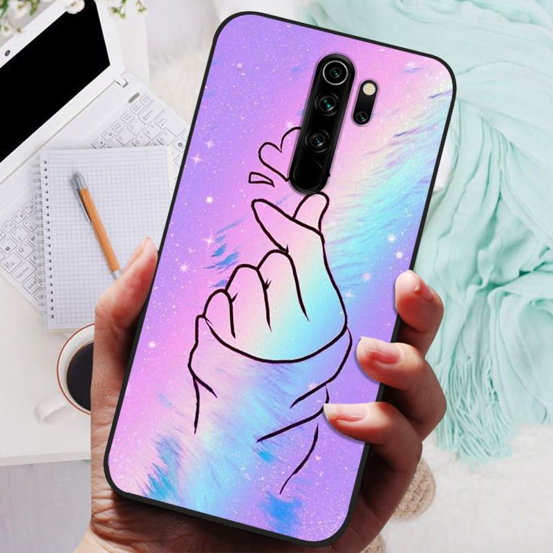 Phone Cover For Xiaomi Redmi Note 8 Pro Case Silicone Lovely Black Bumper Soft TPU Coque for Redmi Note8 Pro 8Pro Shells Fundas