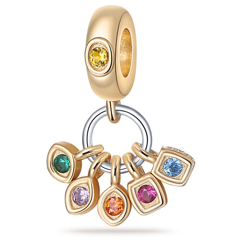 Шарм-бусина с инкрустированным цирконом, Шармы, медь, Камни Бесконечности, Подвеска, Совместимо с оригинальными браслетами-браслетами, Шарм-бусина, Шармы, Подвеска, Ювелирные изделия