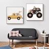 Animals On A Truck Funny Animals Art Nursery Cars Elephant Children Kid Room Decor Canvas Painting Room Home Square Poster Print