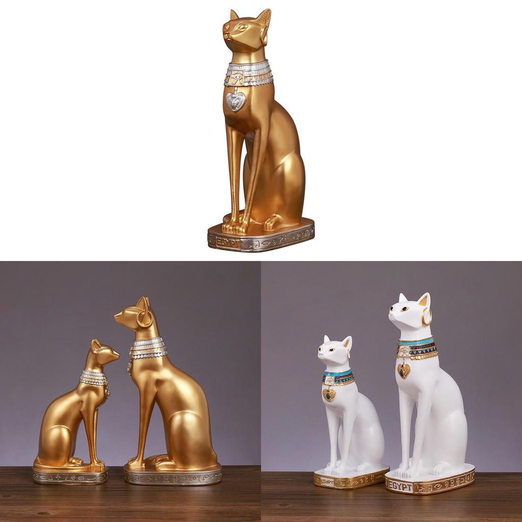 Resin Cat Statue Craft Elegant Desk Ornament For Gift Decoration Collection