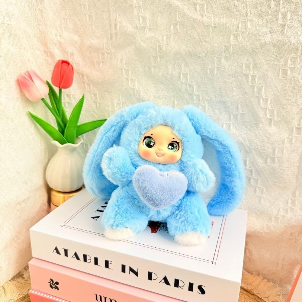 Bag Hanging Rabbit Plush Keychain Big Ear Car Key Ring Cartoon Bunny Doll Pendant Backpack