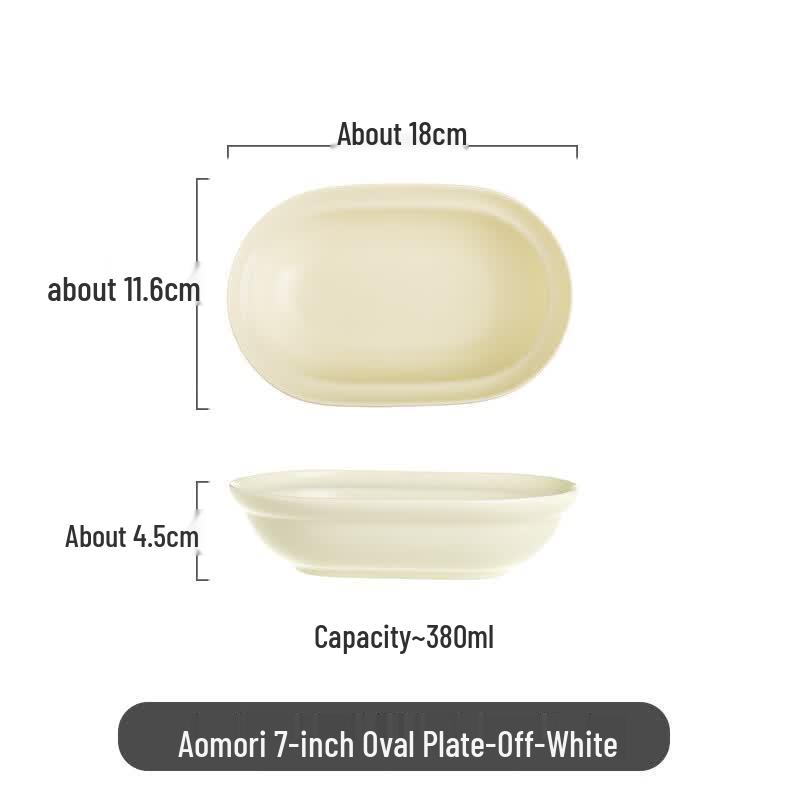 Ins-style Ceramic Oval Dinner Plate Set