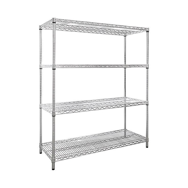 Four-Tier Stainless Steel Storage Shelf (Non-Wheeled)