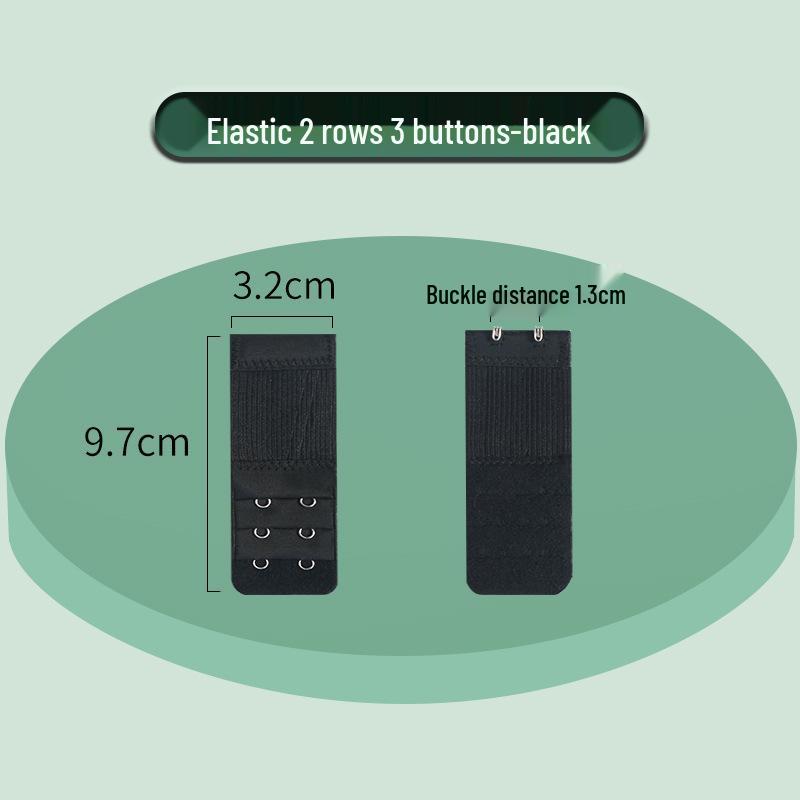 Elastic Bra Extender with Stainless Steel Hooks - Universal Full-Size Bra Back Closure