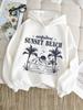 Latest American Retro Beach Sunset Print Children's Hooded Sweatshirt - Boys' and Girls' Loose Fitted Pullover Sweater